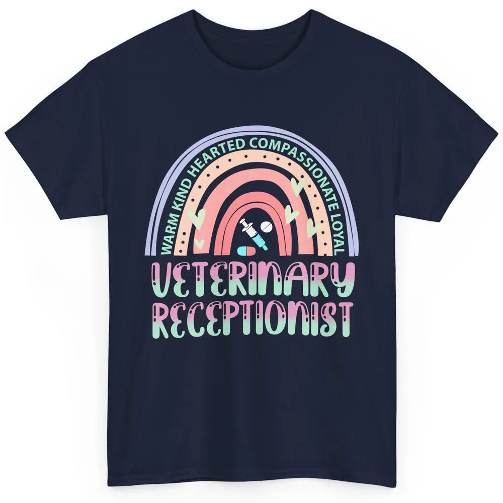 Pink Rainbow Veterinarian Receptionist Dog Recue Dog Mom Classic Unisex T-Shirt
