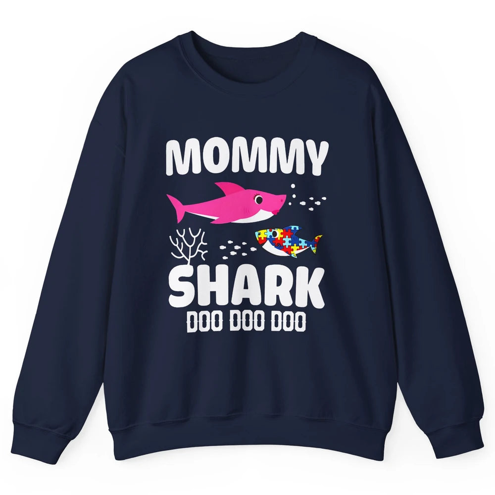 Mommy Shark Autism Shark Puzzle Autism Mom Autism Awareness Unisex Crewneck Sweatshirt