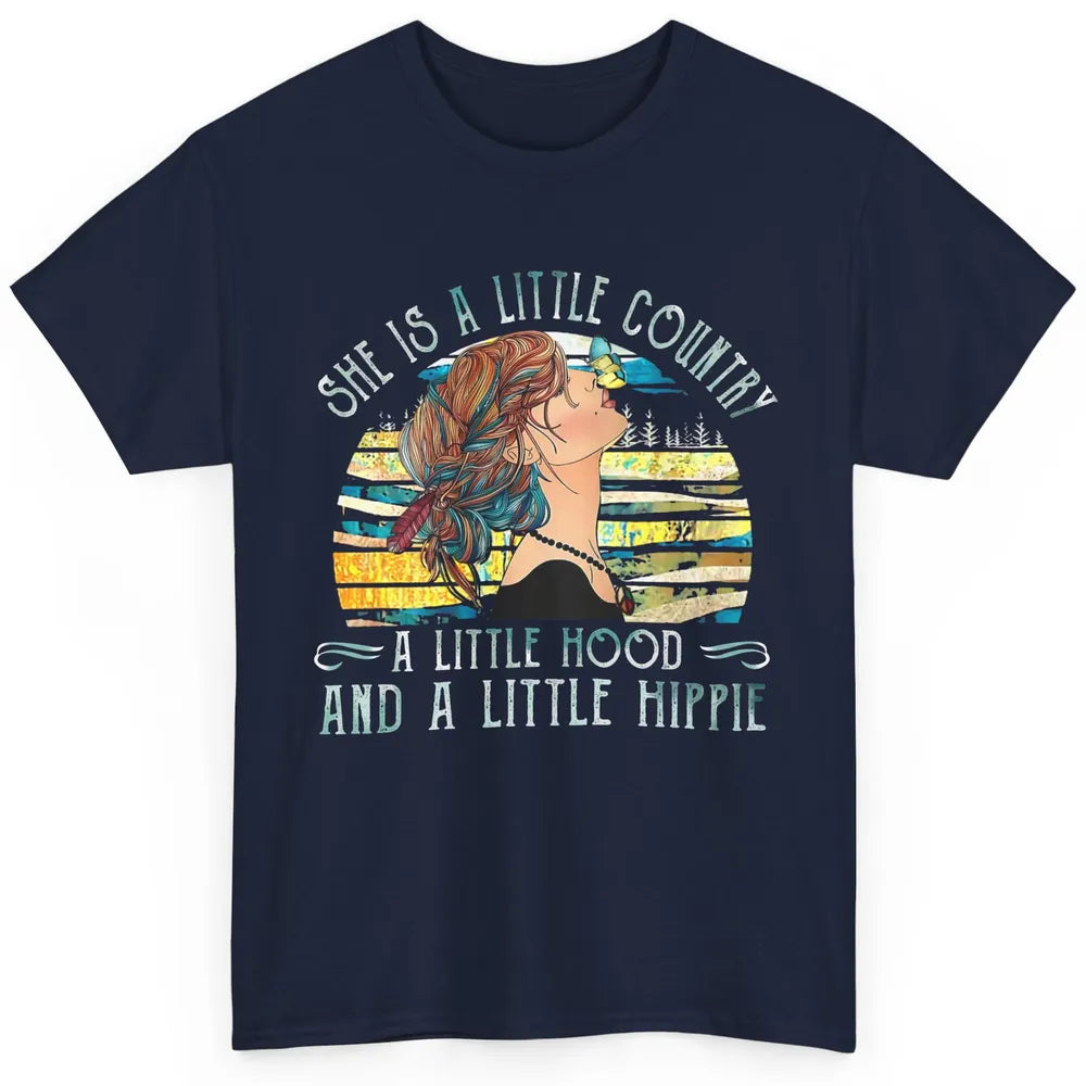 Retro Hippie Girl She's A Little Country A Little Hood Peace Classic Unisex T-Shirt