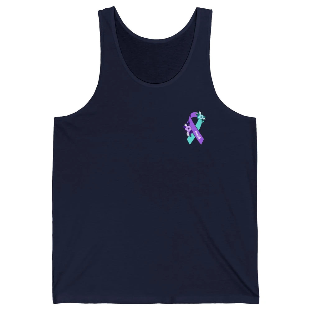 Psychogenic Non-epileptic Seizures PNES Purple Teal Ribbon Unisex Jersey Tank