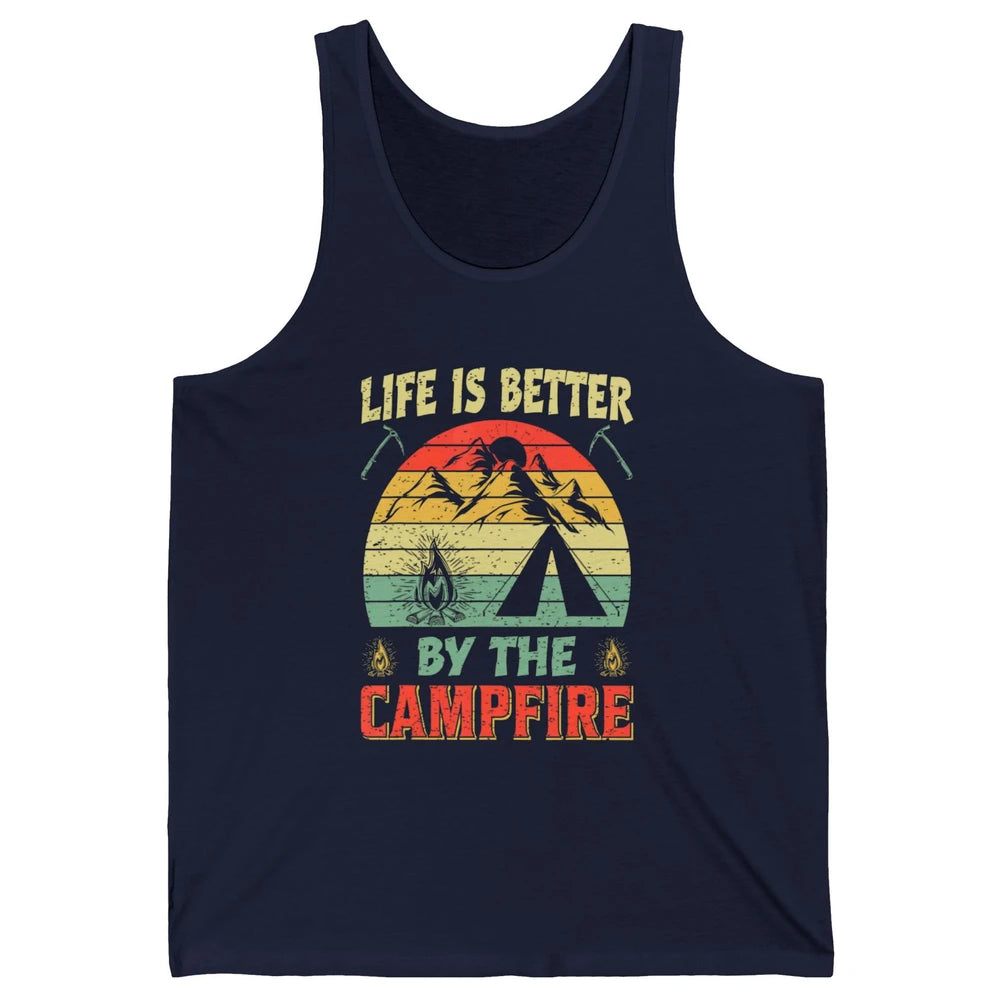Retro Life Better By Campfire Happy Camp Nature Outdoor Camp Unisex Jersey Tank