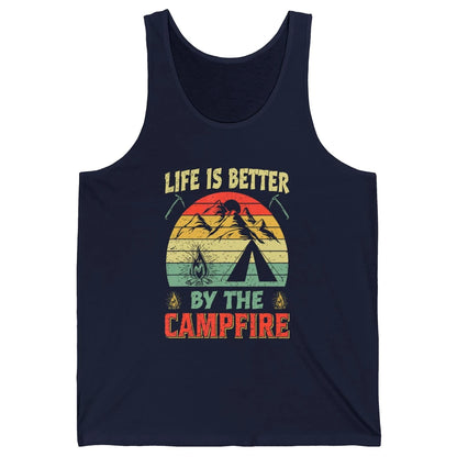 Retro Life Better By Campfire Happy Camp Nature Outdoor Camp Unisex Jersey Tank