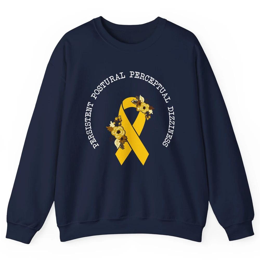 Persistent Postural-perceptual Dizziness PPPD Yellow Ribbon Unisex Crewneck Sweatshirt