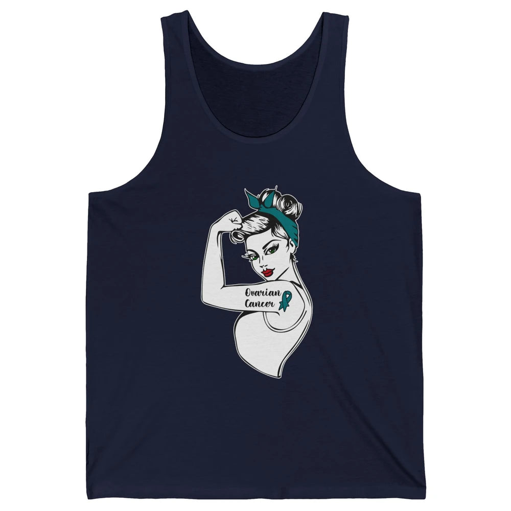 Ovarian Cancer Girl Power Women Bandana Cancer Warrior Unisex Jersey Tank