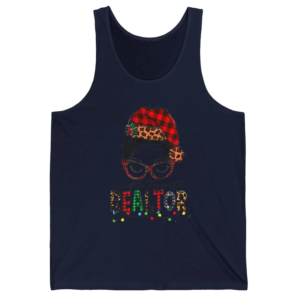 Merry Christmas Xmas Santa Messy Hair Realtor Real Estate Unisex Jersey Tank