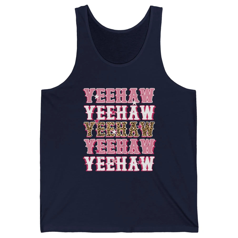 Retro Leopard Yeehaw Western Country Cowboy Cowgirl Costume Unisex Jersey Tank