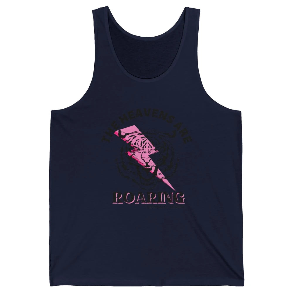 Lion Lightning Bolt Heavens Are Roaring Bible Verse Catholic Unisex Jersey Tank