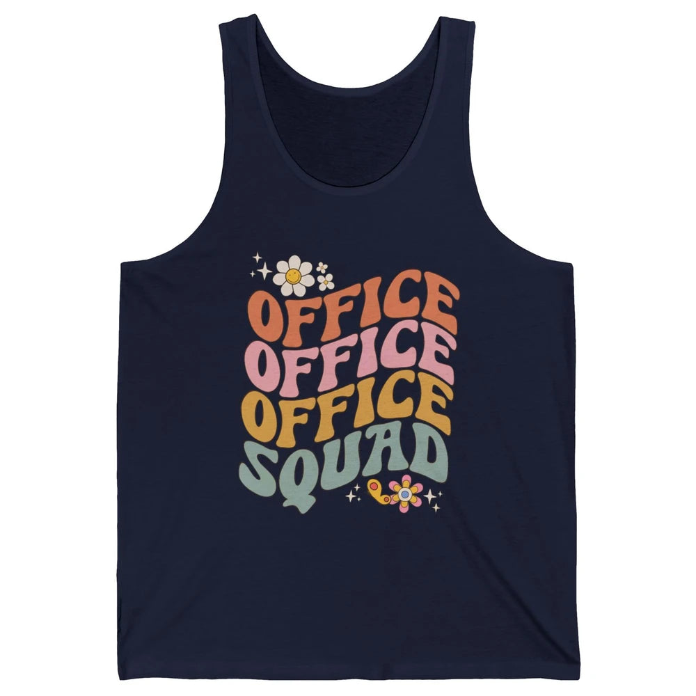 Retro Office Squad Hippie Groovy Office Staff Positive Mind Unisex Jersey Tank