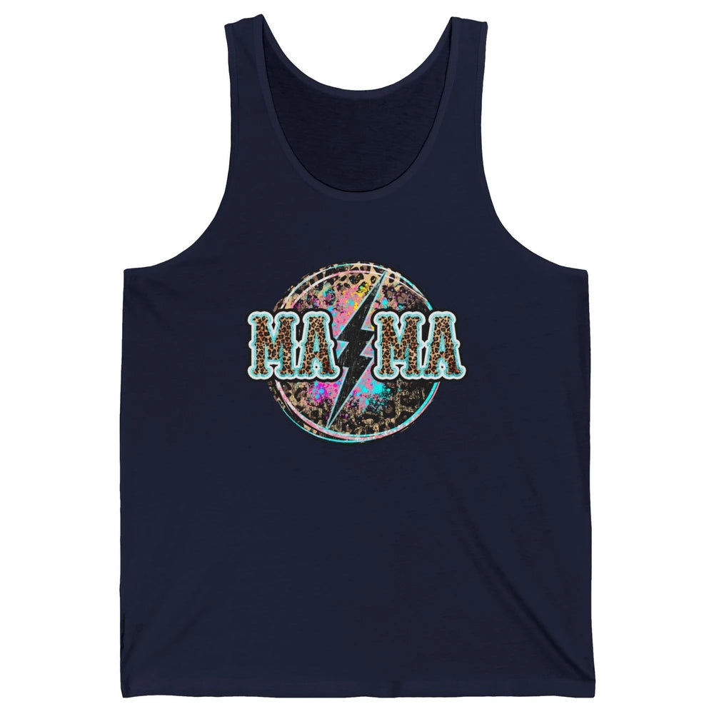 Retro Leopard Mama Lightning Bolt Western Country Bad Moms Unisex Jersey Tank