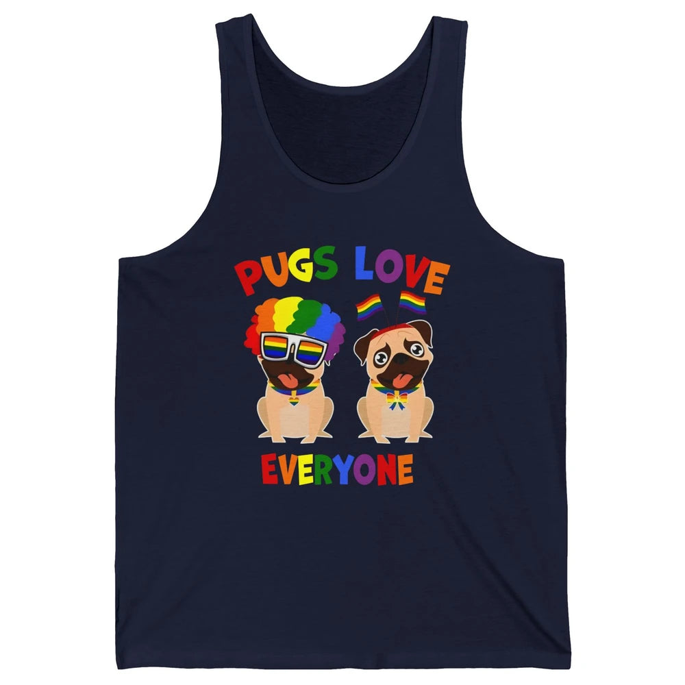 Pride Parade Pugs Love Everyone LGBT Pugs Gay Pride LGBT Unisex Jersey Tank