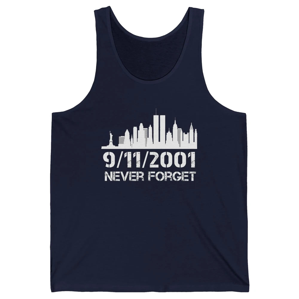 Never Forget 9/11 20th Anniversary Patriot Memorial Day Unisex Jersey Tank
