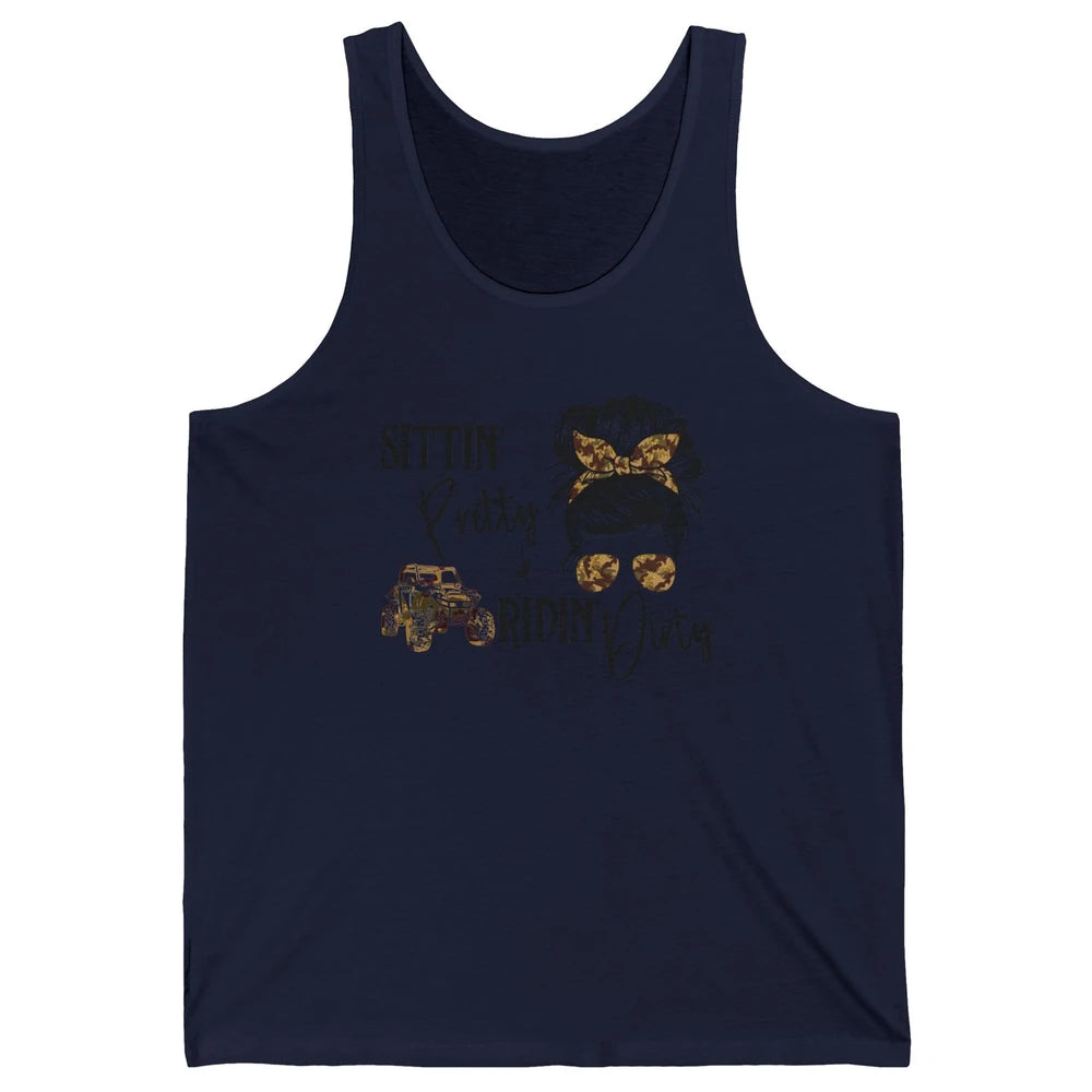 Messy Bun Mom Sunglasses UTV Offroad SXS Life Riding Girl Unisex Jersey Tank