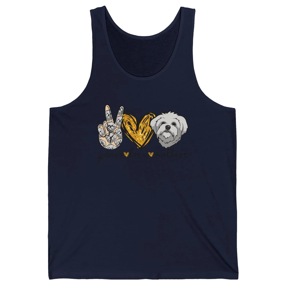 Peace Love Maltese Dog Maltese Dad Mom Mothers Fathers Day Unisex Jersey Tank