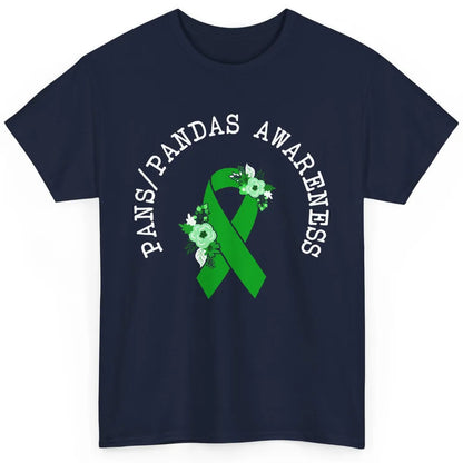 PANS/PANDAS Awareness Floral Green Ribbon Pans Disease Classic Unisex T-Shirt