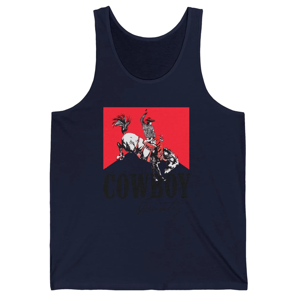 Retro Cowboy Country Horseback Western Country Cowgirl Gift Unisex Jersey Tank