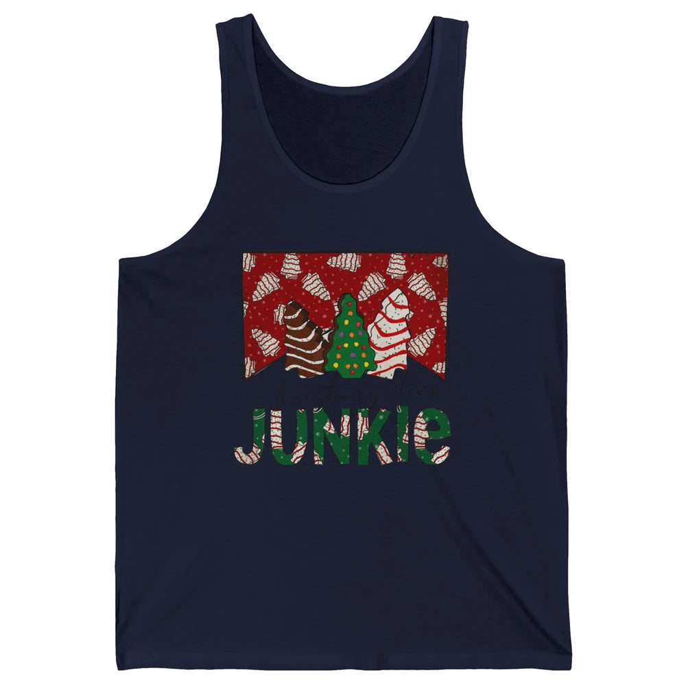 Funny Christmas Tree Cake Junkie Tis The Season Western Xmas Unisex Jersey Tank