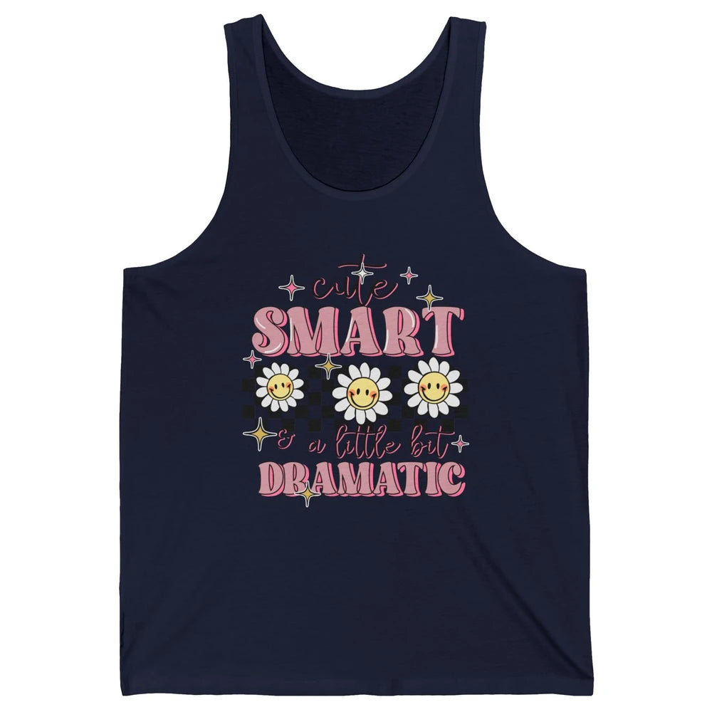 Retro Groovy Cute Smart & A Little Bit Dramatic Cute Girl Unisex Jersey Tank