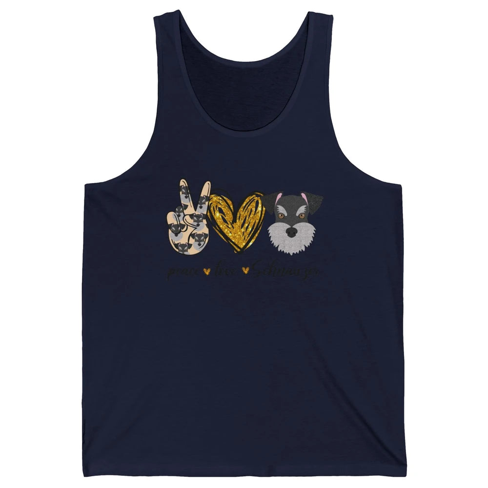 Peace Love Schnauzer Dog Lover Schnauzer Dad Mom Gift Unisex Jersey Tank