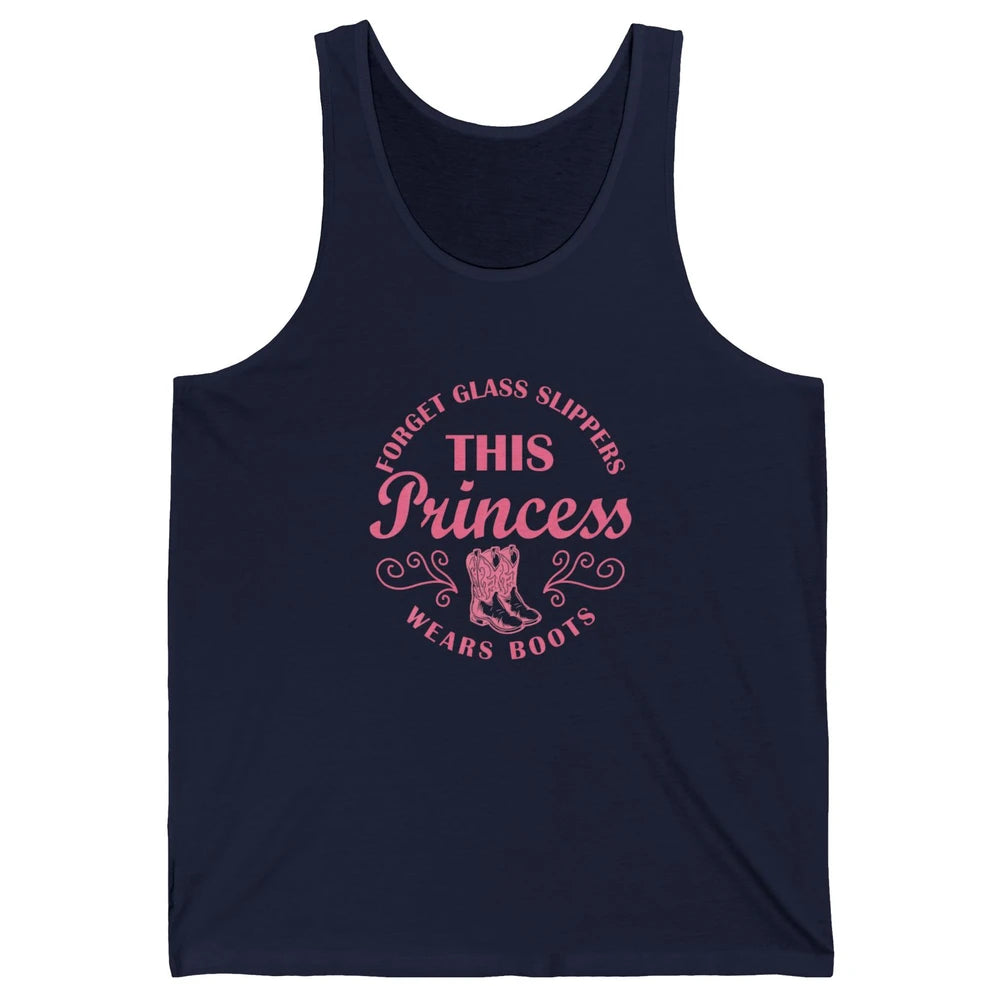 Princess Cowboy Boots Western Country Cowgirl Girls Rodeo Unisex Jersey Tank