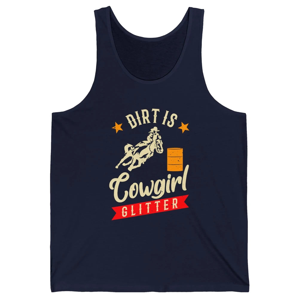 Retro Dirt Is Cowgirl's Glittering Western Country Cowboy Unisex Jersey Tank