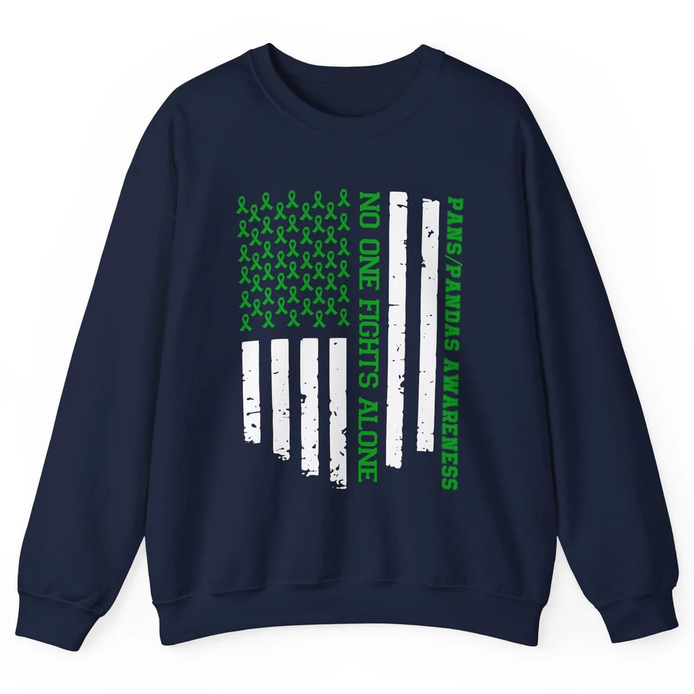 PANS/PANDAS Awareness Retro US Flag No One Fight Alone Unisex Crewneck Sweatshirt