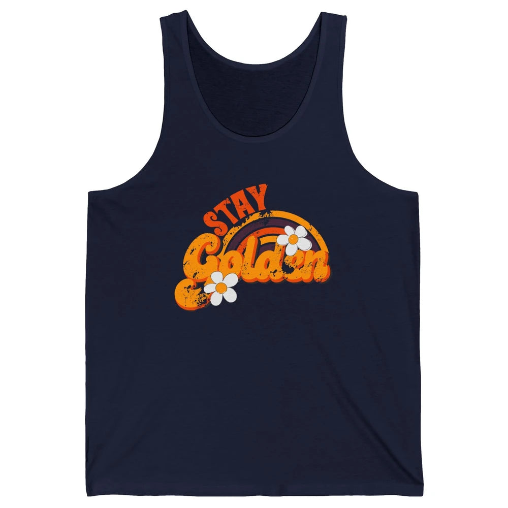 Retro Daisy Rainbow Stay Golden Summer Vintage Positive Life Unisex Jersey Tank