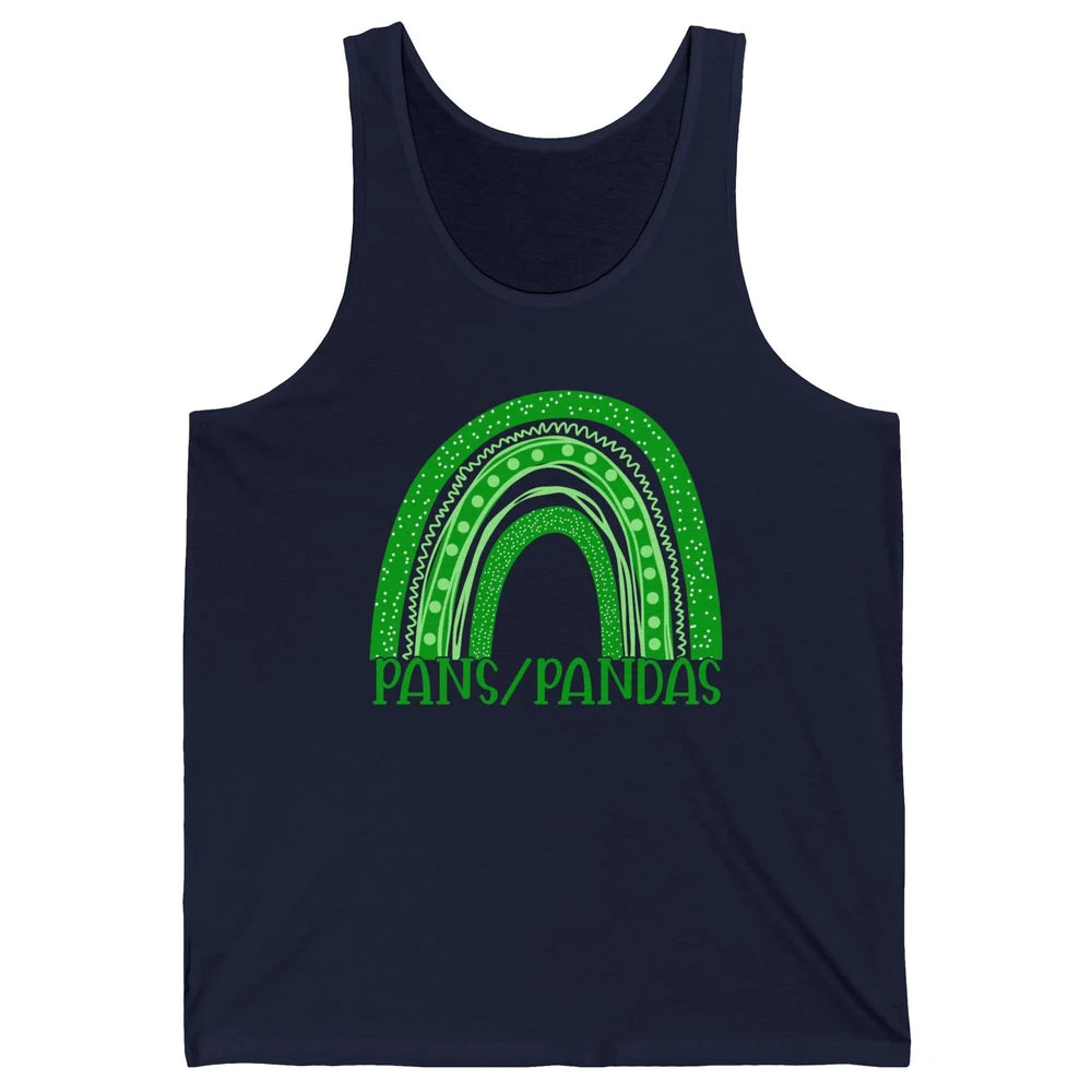 PANS/PANDAS Awareness Floral Green Ribbon Rainbow Pans Unisex Jersey Tank