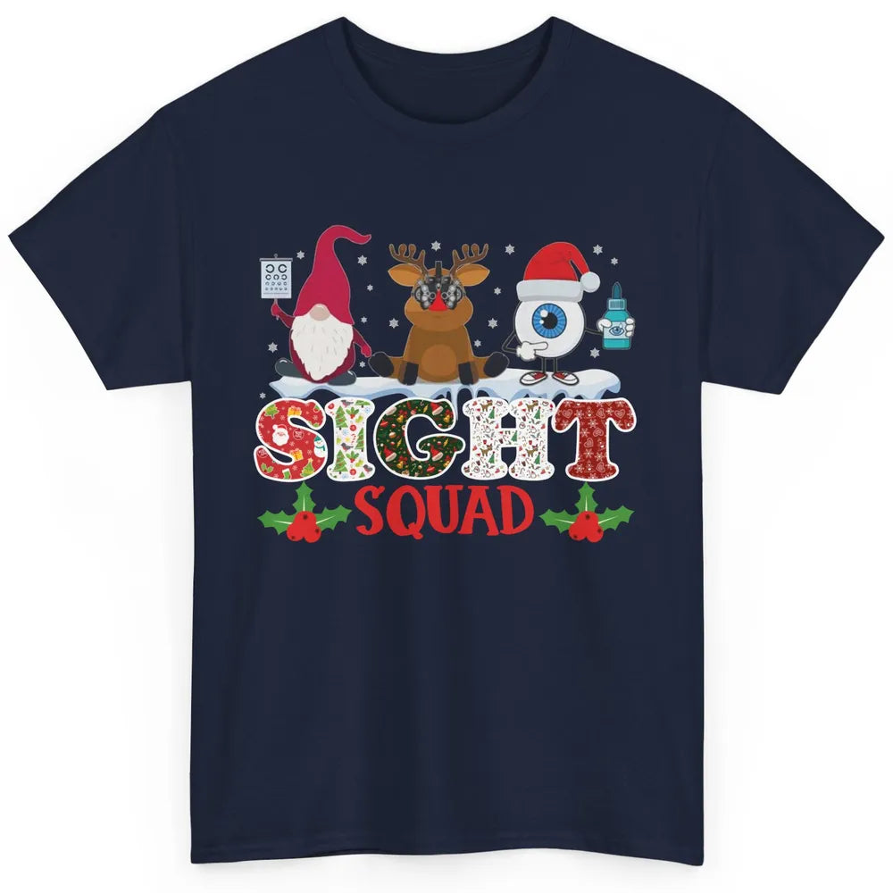 Optometrist Sight Squad Gnome Reindeer Optician Christmas Classic Unisex T-Shirt