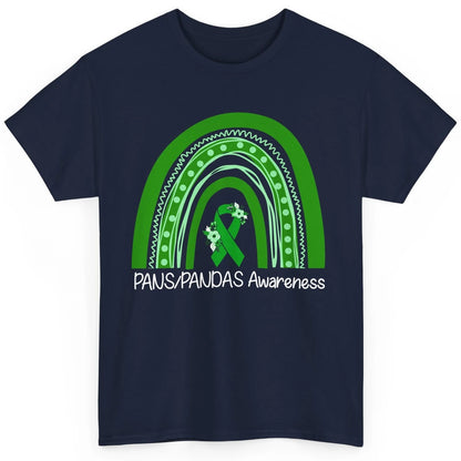 PANS/PANDAS Awareness Floral Green Ribbon Rainbow Pans Classic Unisex T-Shirt