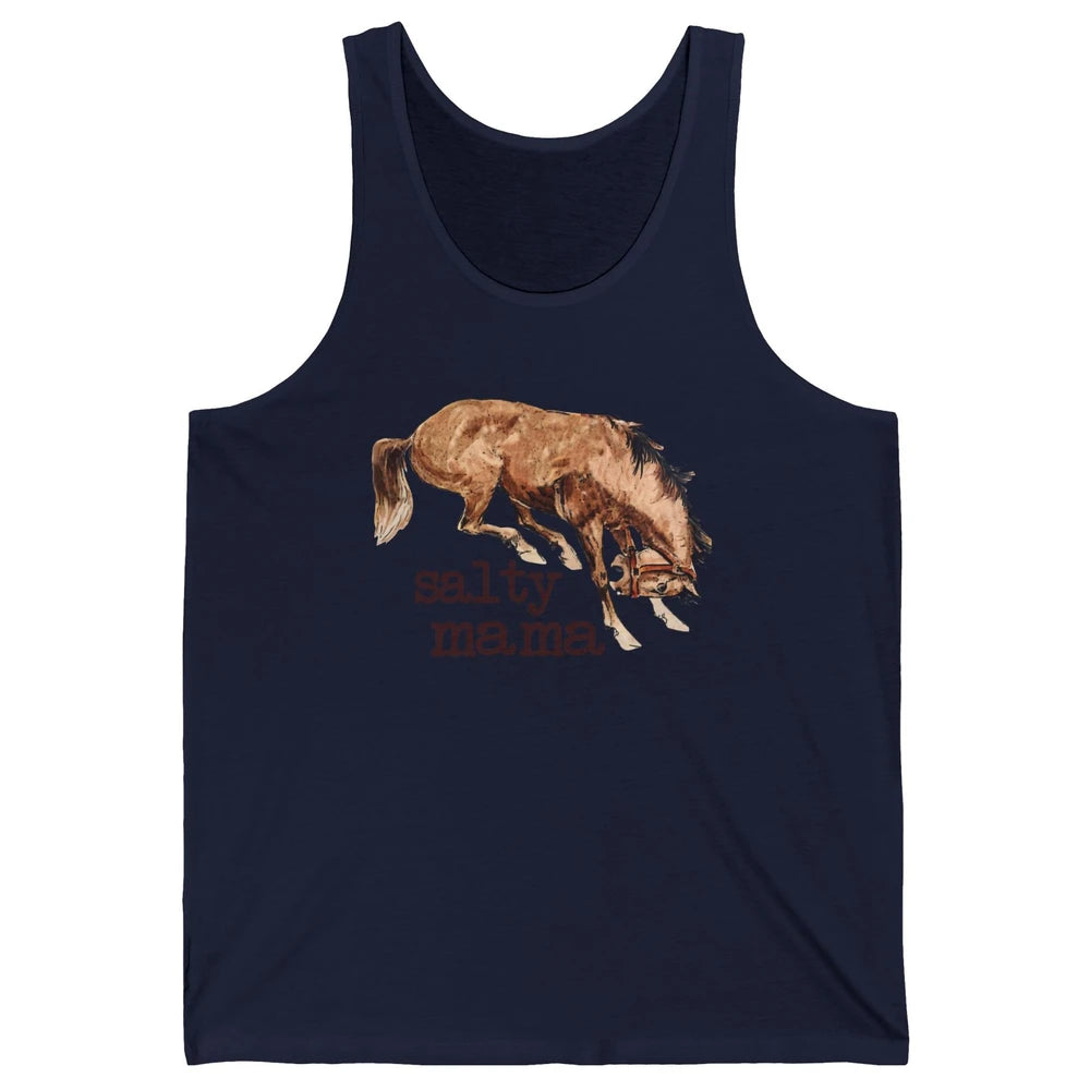 Retro Cowgirl Salty Mama Horse Lovers Western Country Cowboy Unisex Jersey Tank