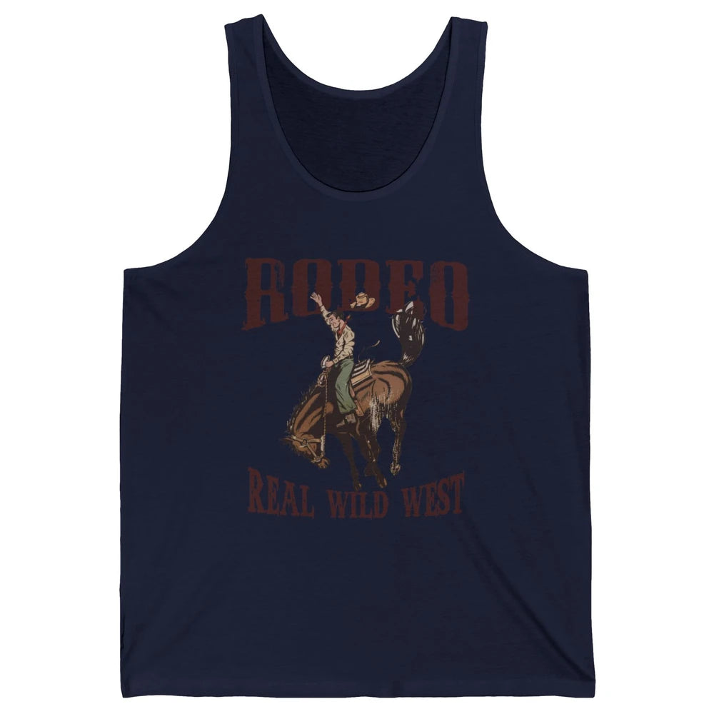Retro Cowboy Hold Your Horses Real Wild West Country Cowgirl Unisex Jersey Tank