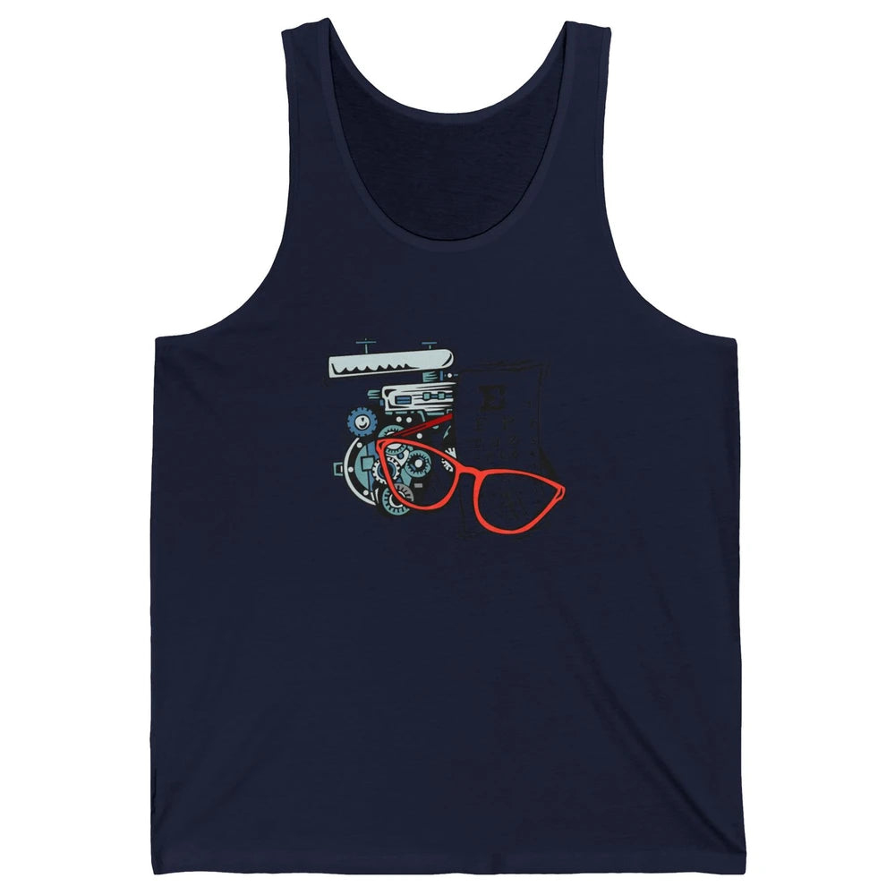 Optometry Tools Phoropter Eyeglasses Optician Ophthalmology Unisex Jersey Tank