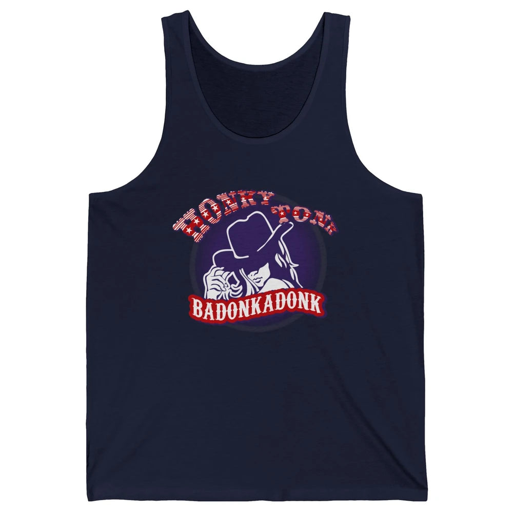 Retro Cowgirl Honky Tonk Badonkadonk Western Country Unisex Jersey Tank