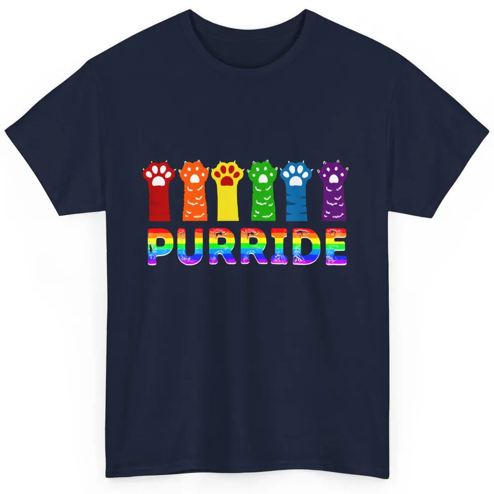 Purride Funny Cat Lover LGBT Pride Awareness Gift LGBT Month Classic Unisex T-Shirt