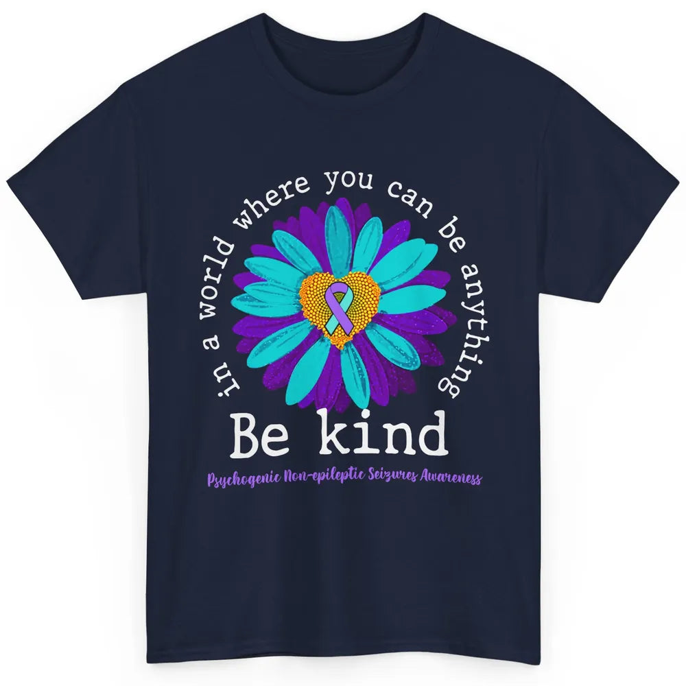 PNES Awareness Purple Teal Ribbon Sunflower Be Kind Classic Unisex T-Shirt