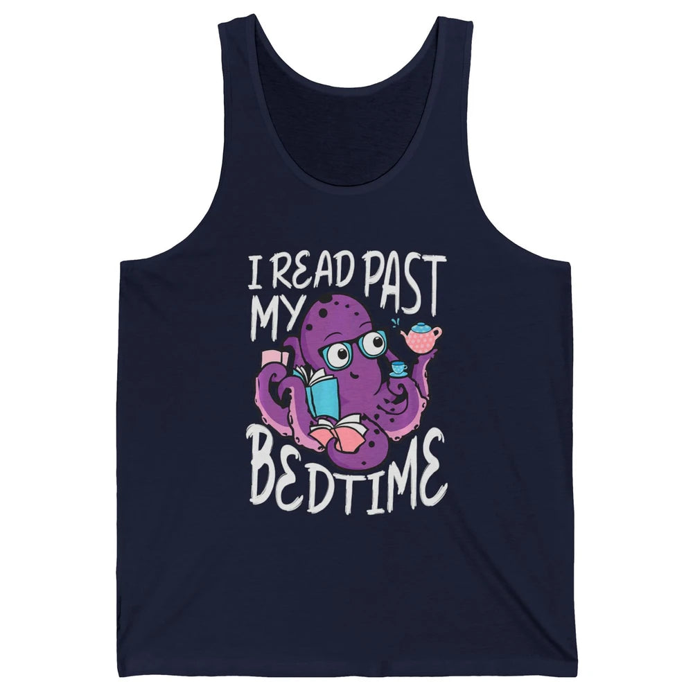 Octopus Books Read Past My Bedtime Kraken Sea Animal Marine Unisex Jersey Tank