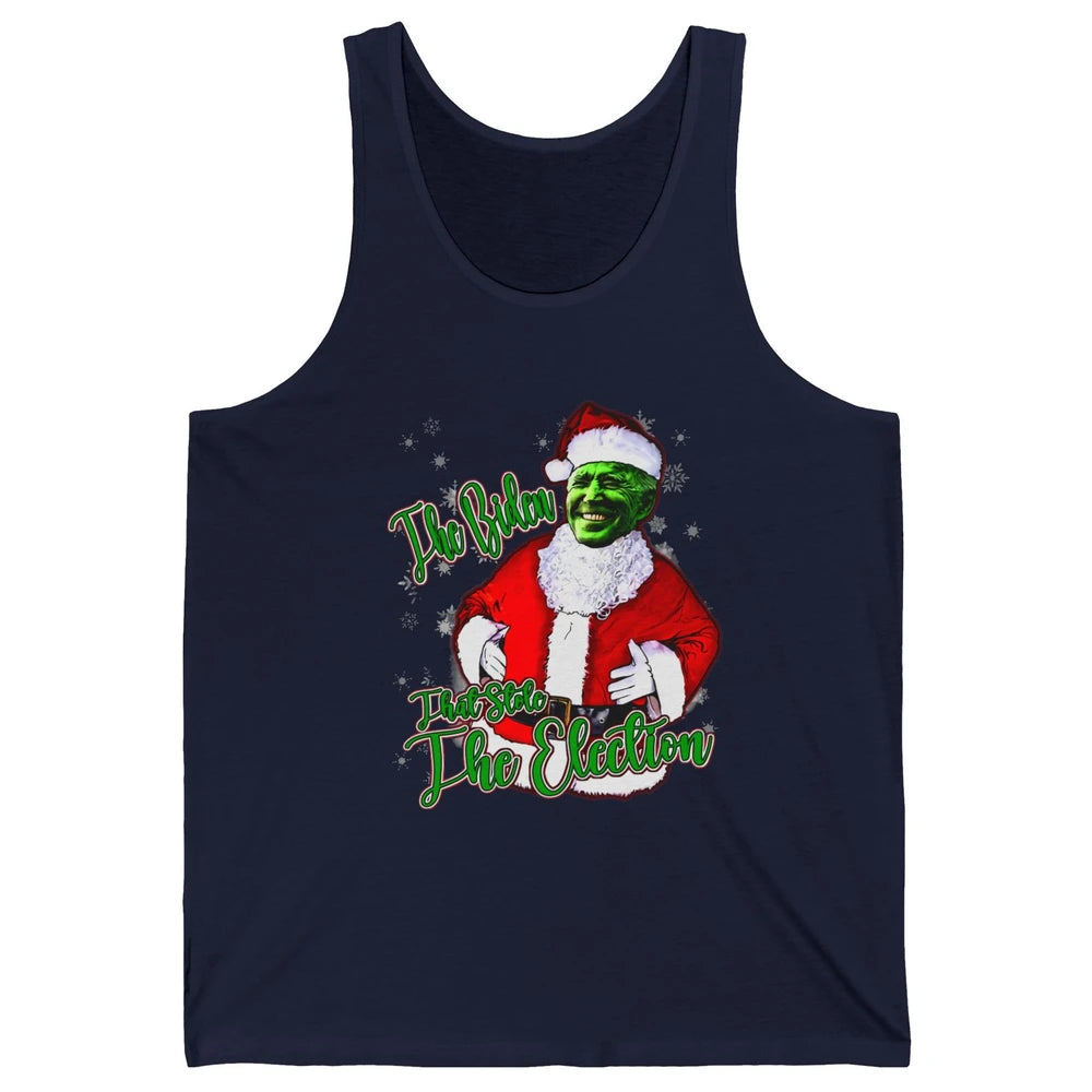 Funny Biden Stole The Election Anti Biden Liberals Christmas Unisex Jersey Tank