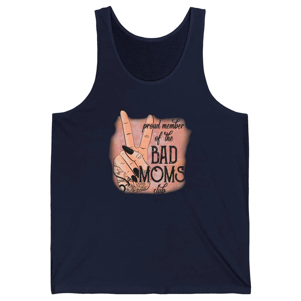 Retro Proud Member Of Bad Moms Club Tattooed Mom Western Unisex Jersey Tank