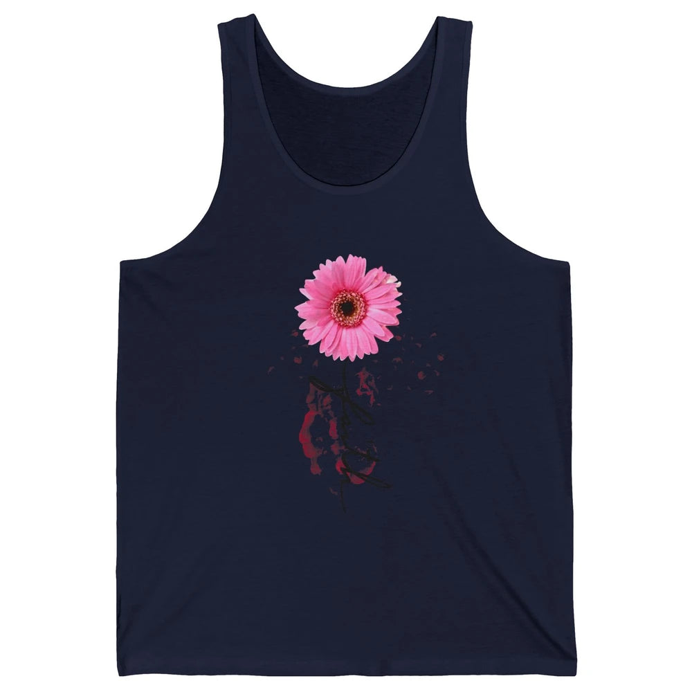 Pink Daisy Faith Cross Christian Religious God Lovers Gift Unisex Jersey Tank