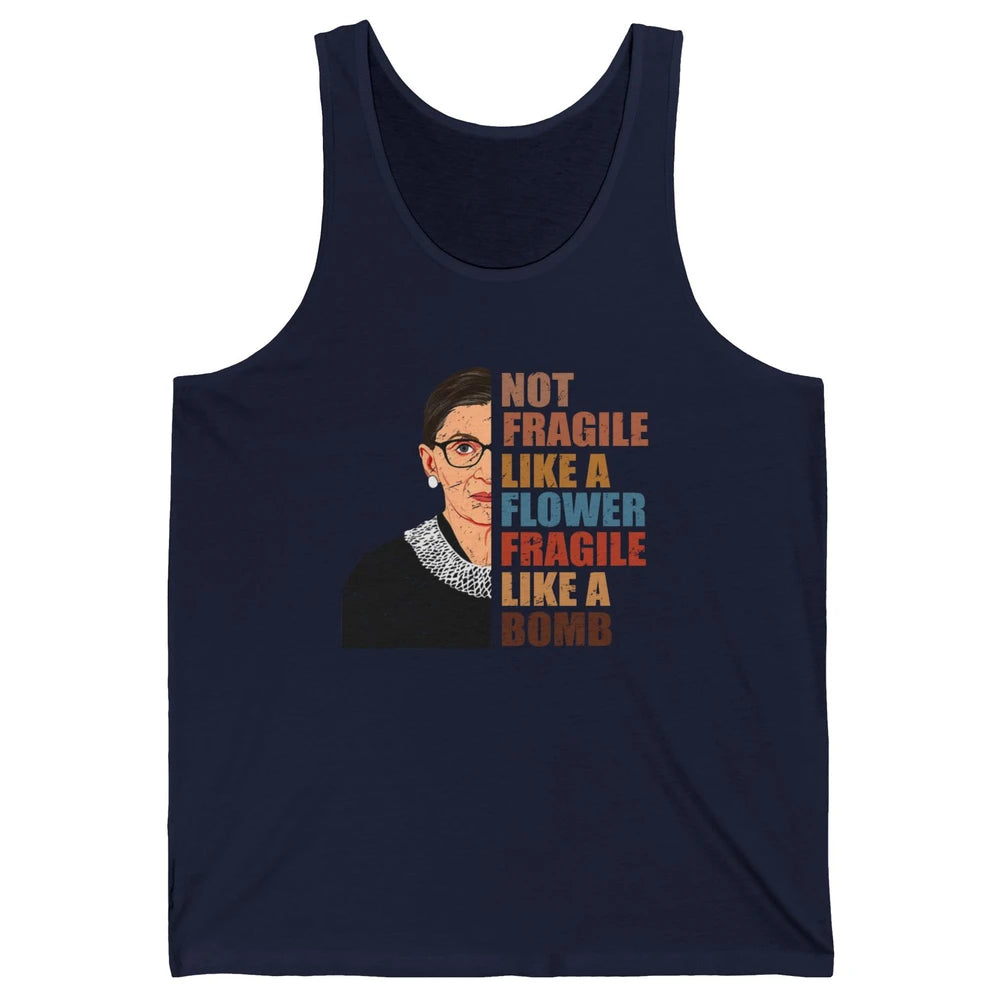 Retro Notorious RBG Fragile Like A Bomb Feminist Women Right Unisex Jersey Tank