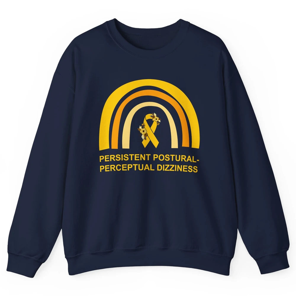 Persistent Postural-perceptual Dizziness PPPD Yellow Rainbow Unisex Crewneck Sweatshirt