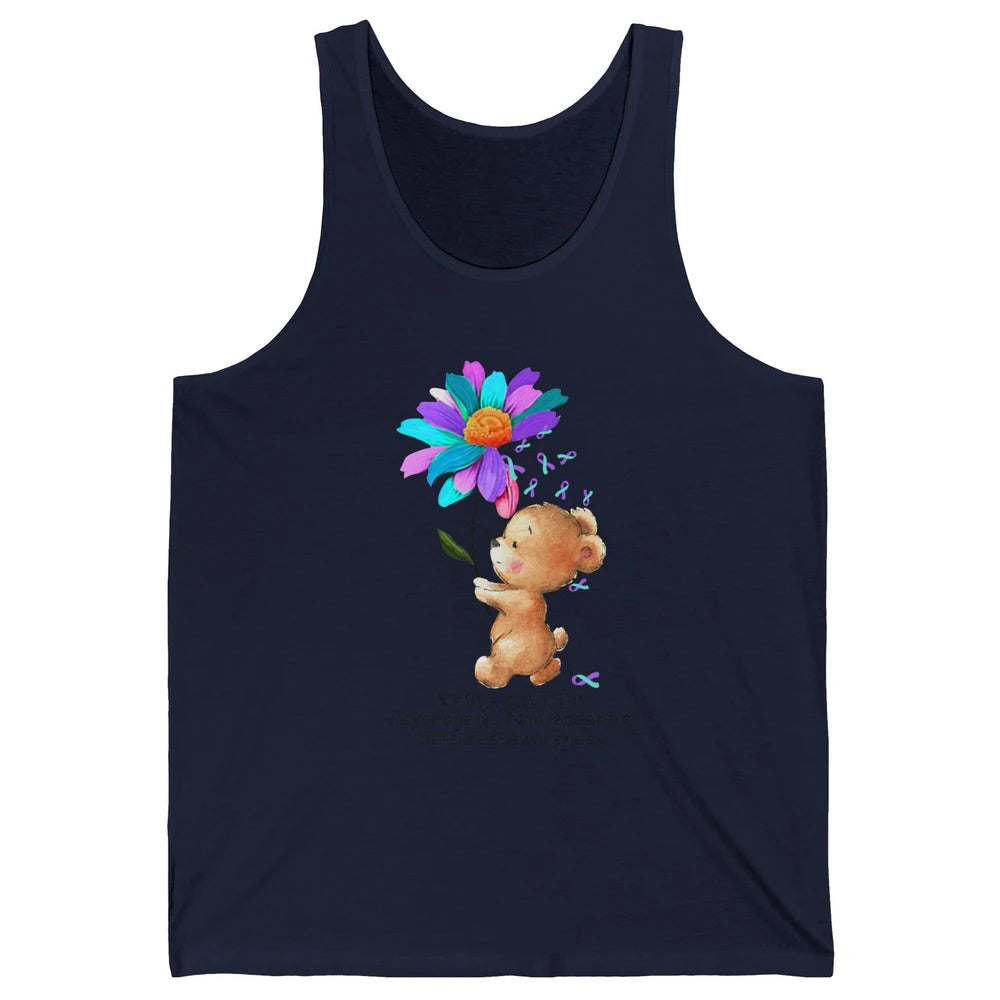 PNES Awareness Purple Teal Ribbon Sunflower Baby Elephant Unisex Jersey Tank