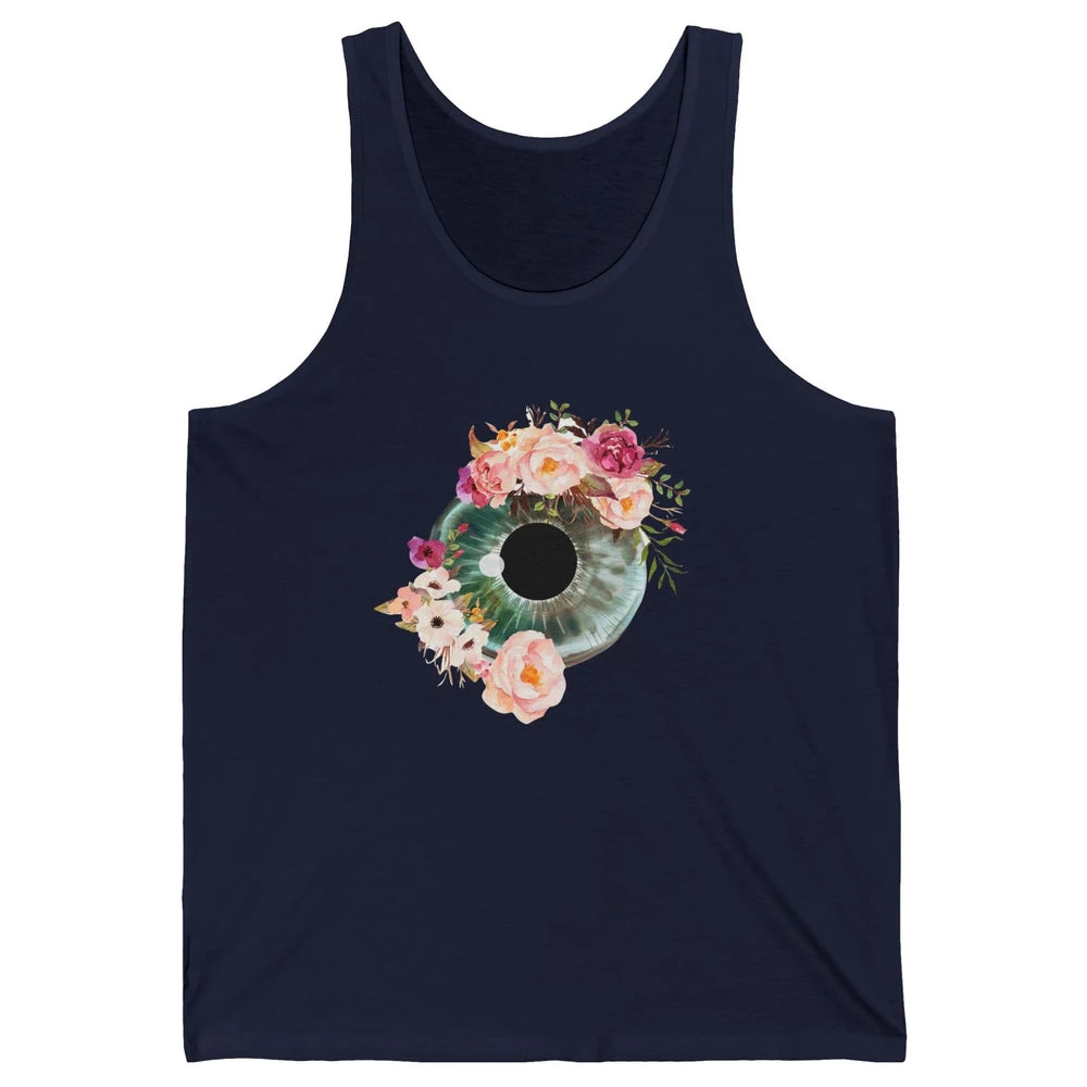 Floral Eyeball Optometrist Eye Anatomy Ophthalmology Tech Unisex Jersey Tank