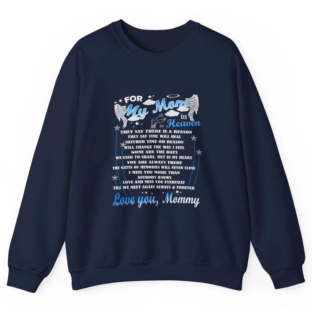 My Mom In Heaven Angel Wings Mother In Memories My Guardian Unisex Crewneck Sweatshirt