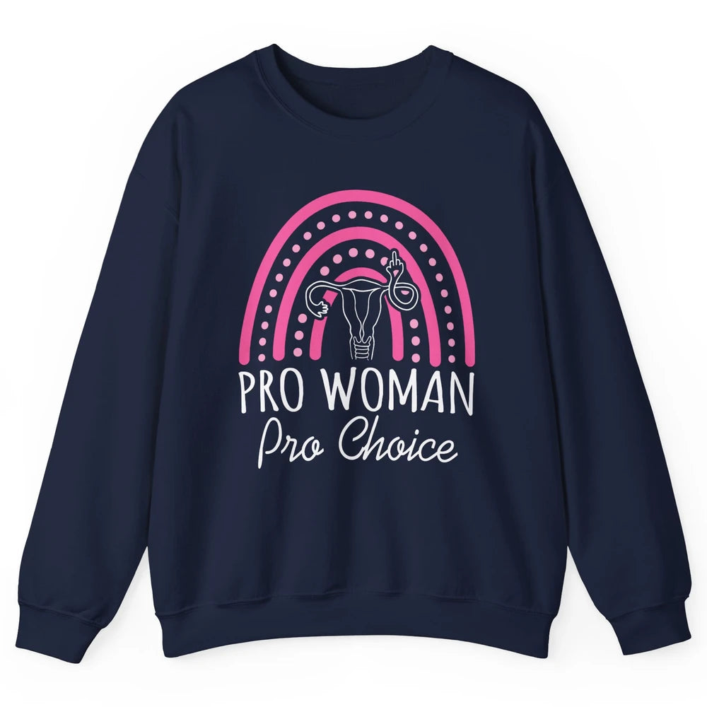 Pro Women Pro Choice My Uterus Rainbow Abortion Rights Unisex Crewneck Sweatshirt