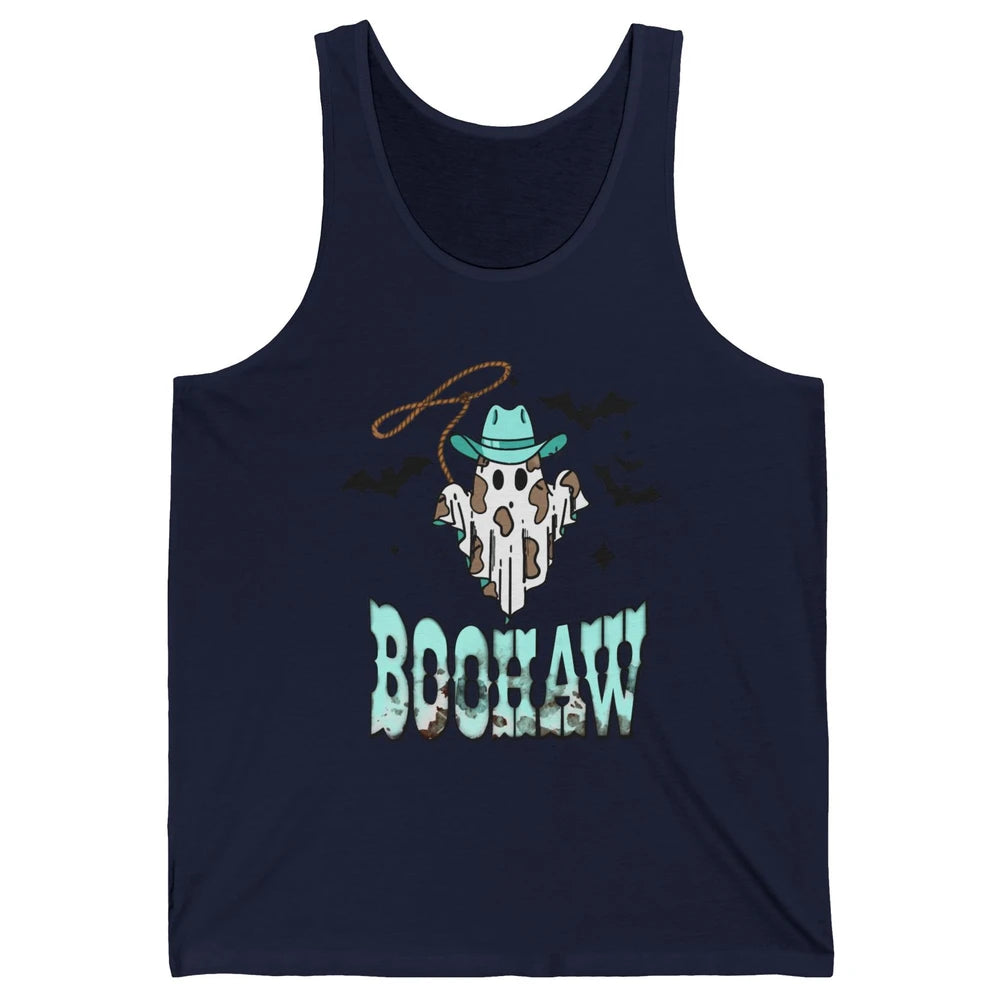 Retro Halloween Boohaw Cowboy Ghost Spooky Western Halloween Unisex Jersey Tank