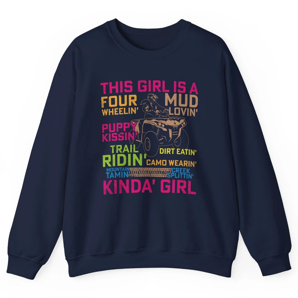 Retro Mud Quad Princess UTV ATV Rider 4 Wheel SXS Offroad Unisex Crewneck Sweatshirt