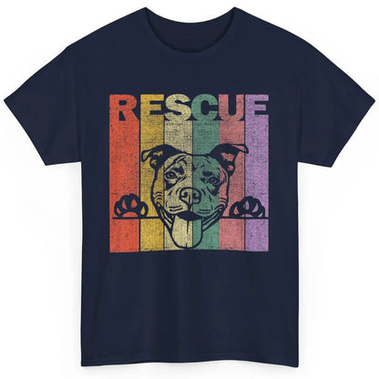 Rescue Dog Pitbull Puppy Adopt Vintage Funny Pet Rescuer Mom Classic Unisex T-Shirt