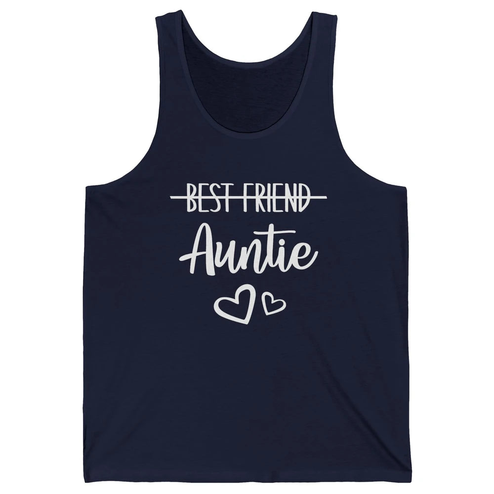 Promoted From Bestie To Auntie Pregnancy Reveal Bestfriend Unisex Jersey Tank