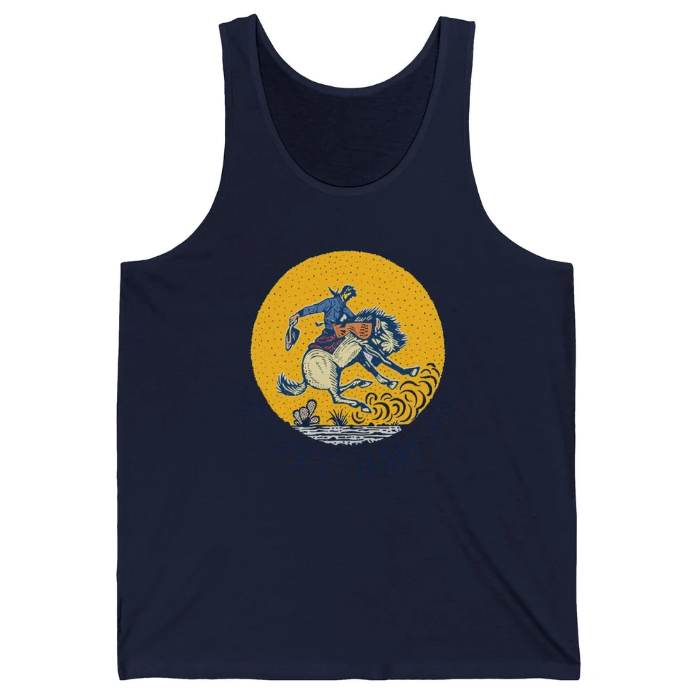 Retro Cowboy Yeehaw Western Country Cowgirls Horse Lovers Unisex Jersey Tank